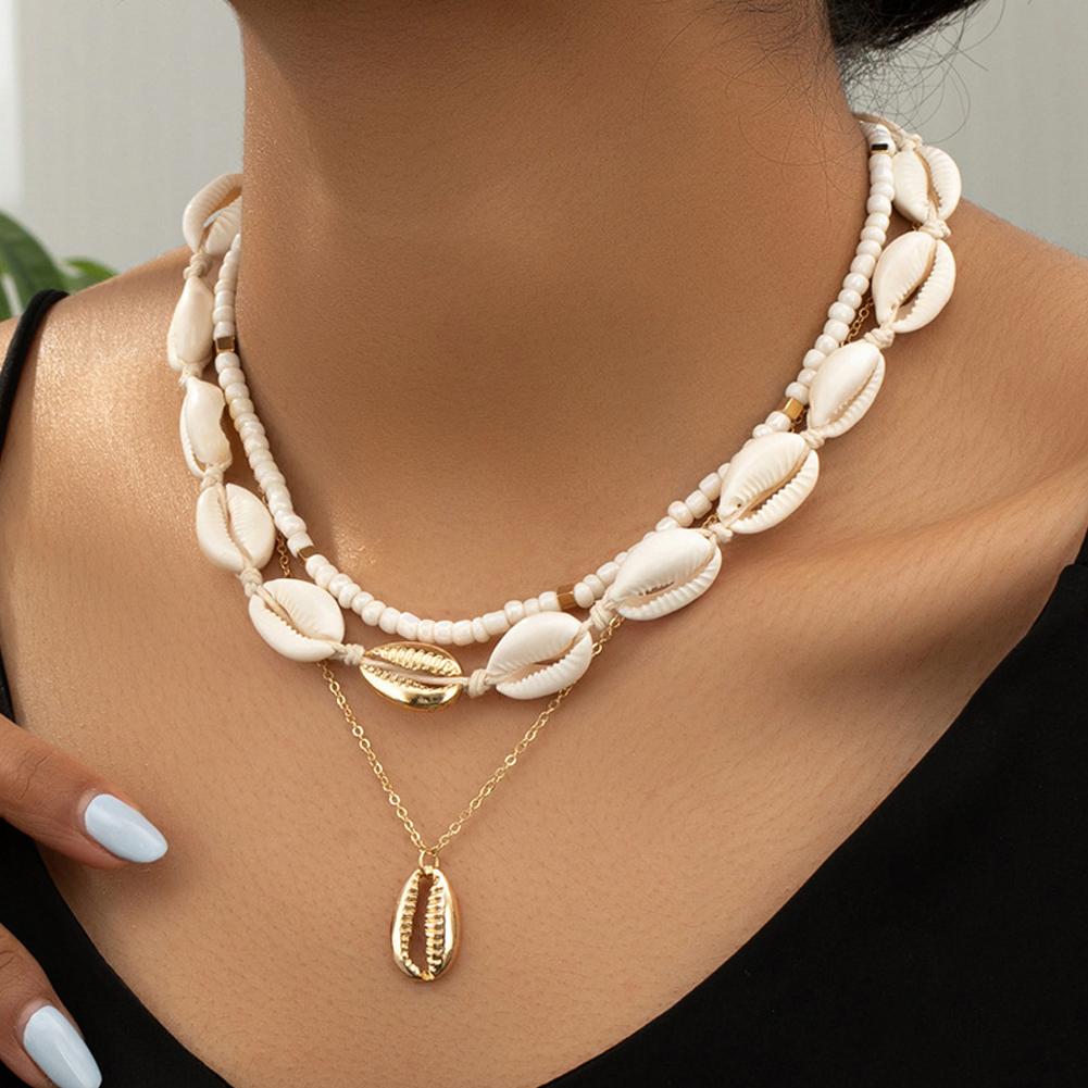 Men'S Vacation Accessories - Choker cangkang akrilik Boho, dengan liontin