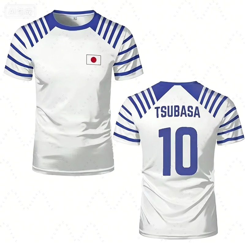 Men Accessories Unique - Kaus Pria Wanita Anime Captain Tsubasa