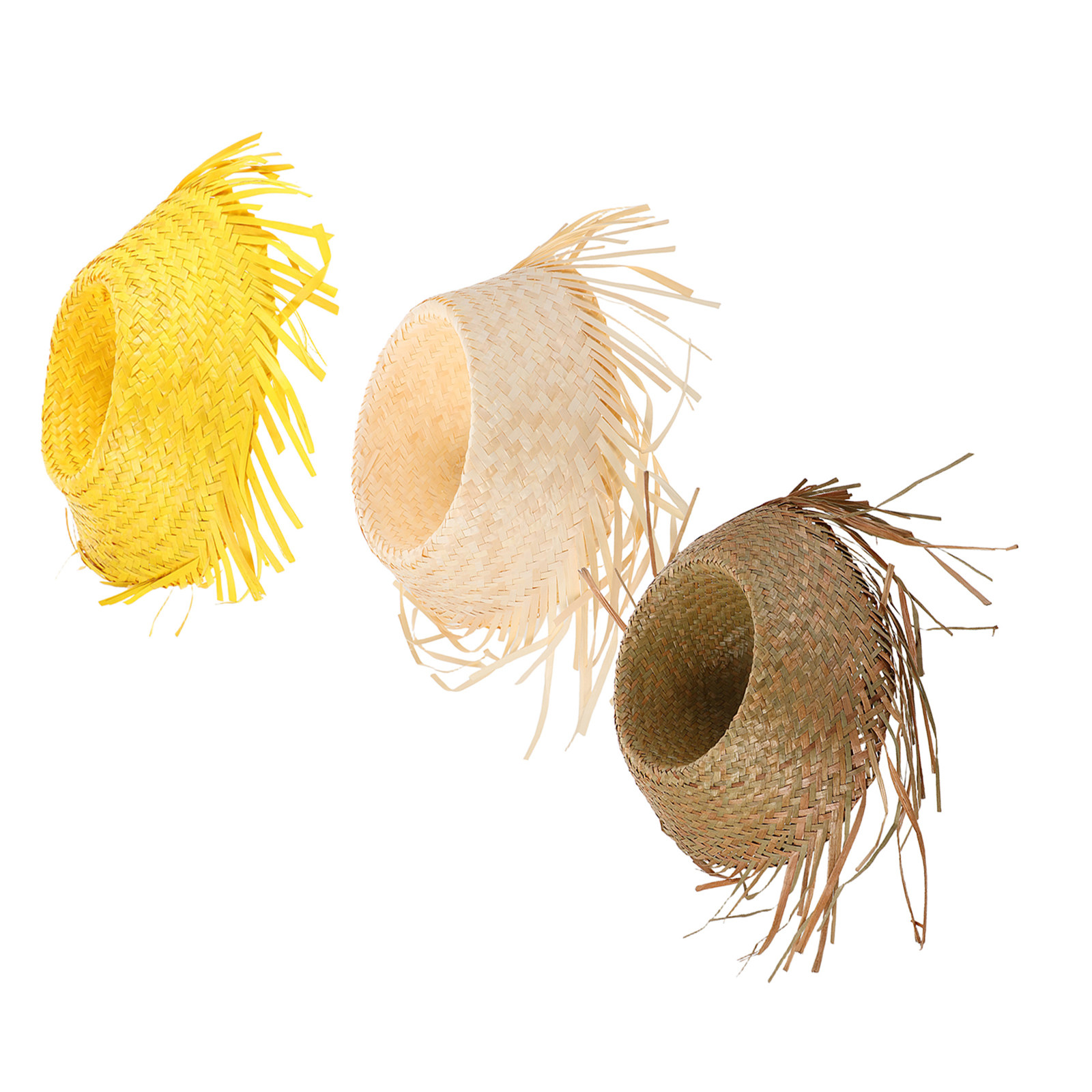 Men'S Vacation Accessories - 3 Buah Topi Jerami Hawaii Topi