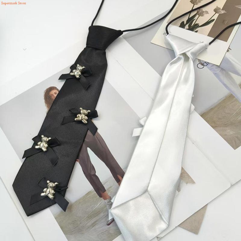 Men'S Accessories Premium - Q5WE Dasi Hitam Elegan Kain Poliester