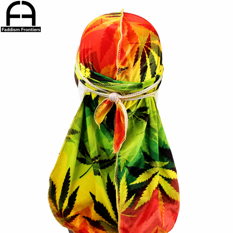 Men'S Accessories Premium - Bandana Kain Beludru Cetak Daun Pria