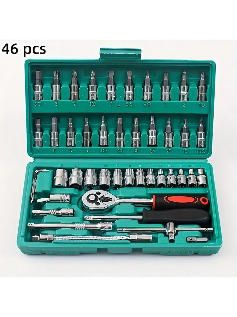 Men Accessories Box - Set Kunci Pas Ratchet 46 Buah