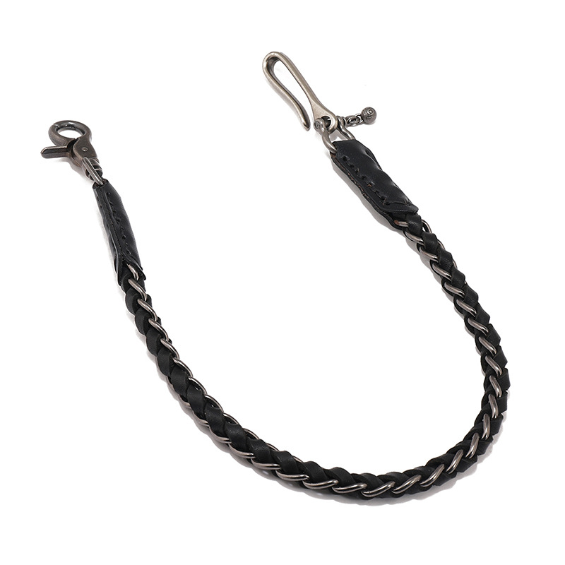 Men Accessories Pk - Gantungan kunci kulit asli gaya Punk