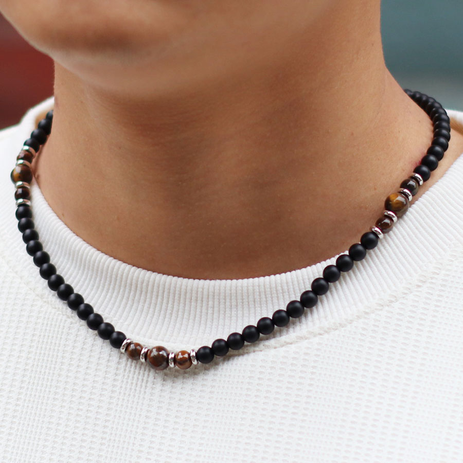 Kalung Batu Onyx Alami 6Mm Pre - Men'S Accessories Premium ulasan dan harga